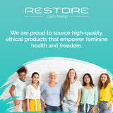 Restore Can Help etiqueta 'Made in USA' en el empaque para confianza de calidad