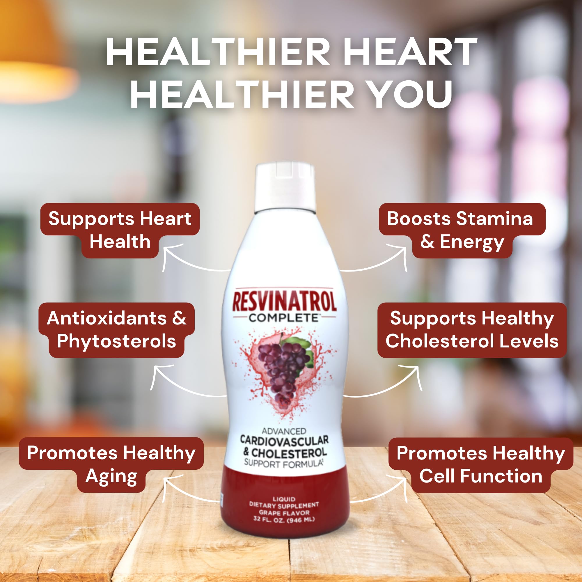 Resvinatrol Complete botella en mano para comparar tamaño y llevar en rutina diaria