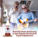 Resvinatrol Complete etiqueta con ingredientes clave para soporte cardiovascular claro