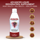 Resvinatrol Complete primer plano del líquido para apreciar su textura y fácil dosificación