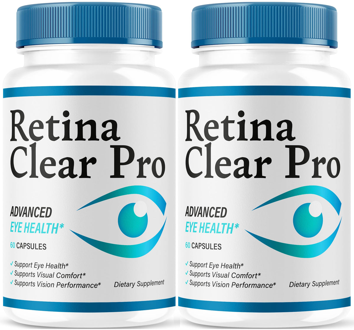 Retina Clear Pro frente del empaque mostrando frascos y beneficios visibles