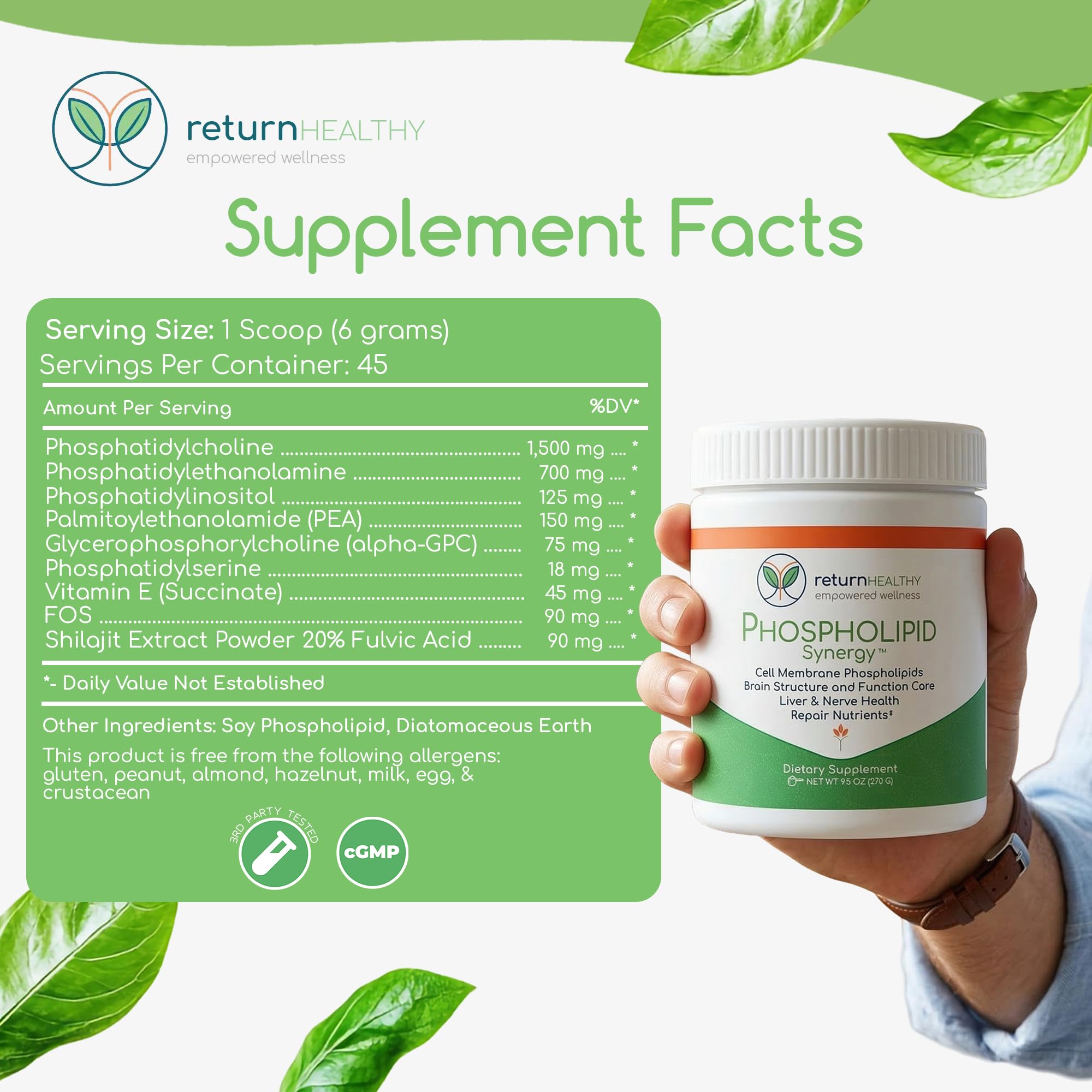Return Healthy producto en mesa de cocina estilo de vida, sugiere integración en rutina diaria