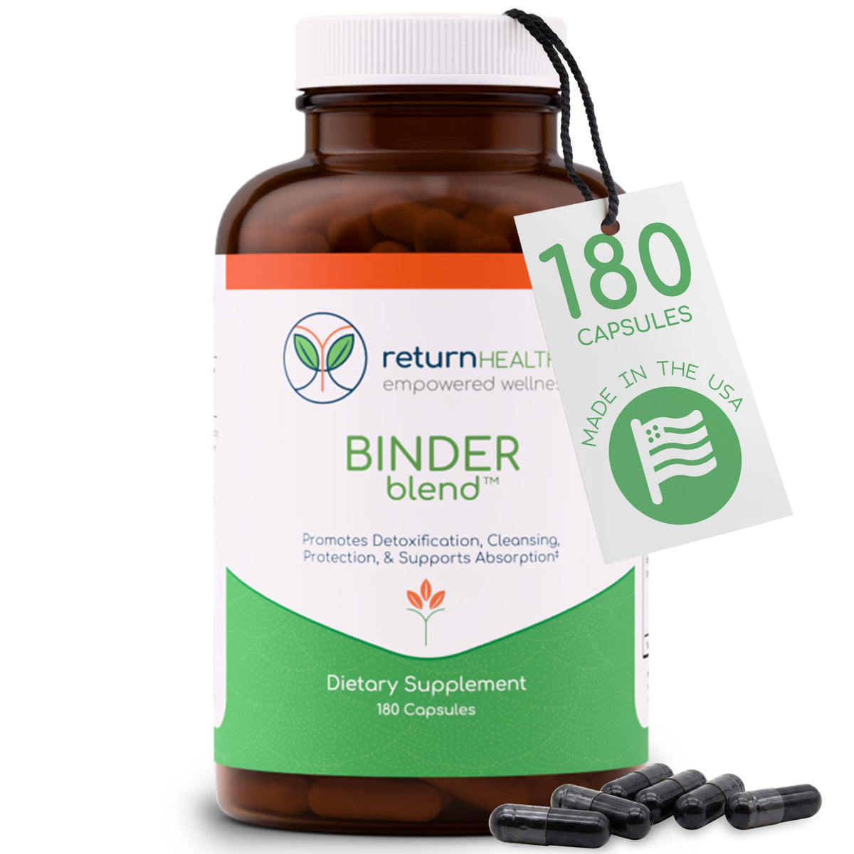 Return Healthy Binder Blend vista frontal del envase que muestra presentación y beneficio de limpieza
