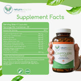 Return Healthy cápsula vegana en primer plano enfatizando formulación sin aditivos