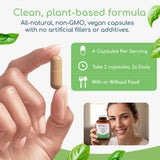 Return Healthy botella junto a plantas frescas sugiriendo origen herbal natural