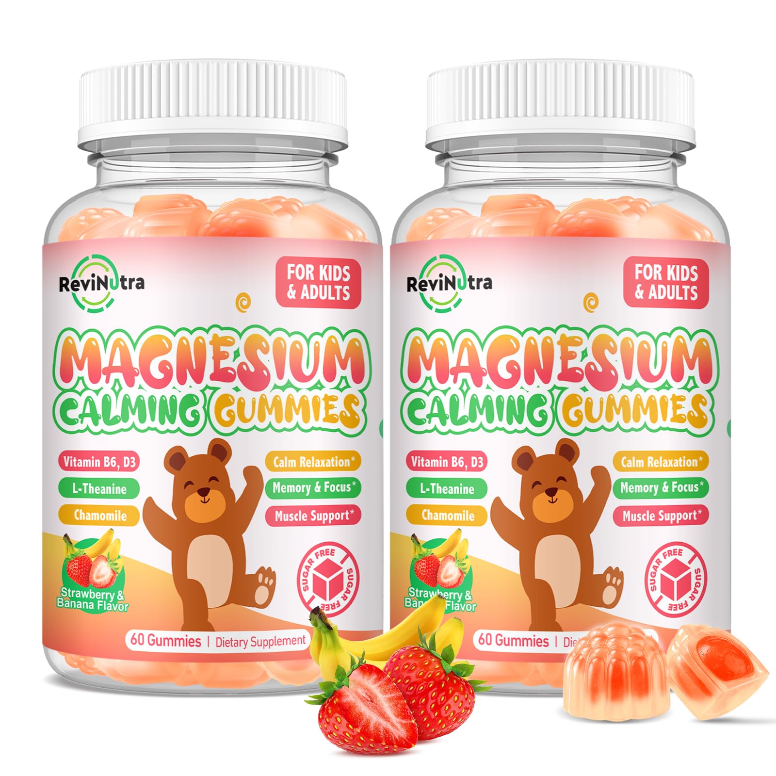 ReviNutra envase frontal mostrando 120 gomitas y sabores