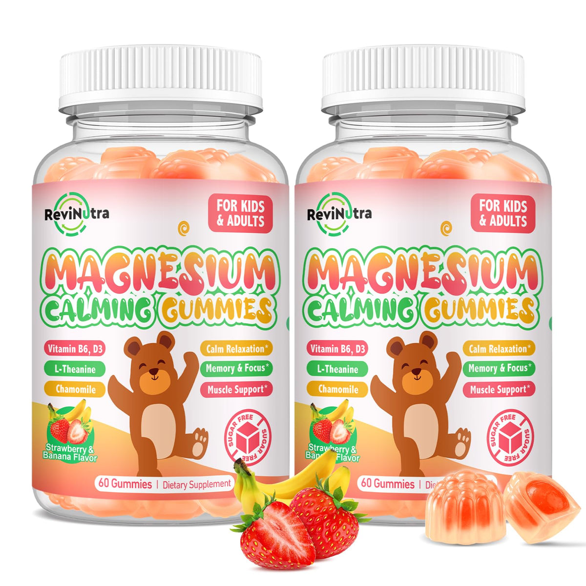 ReviNutra envase frontal mostrando 120 gomitas y sabores