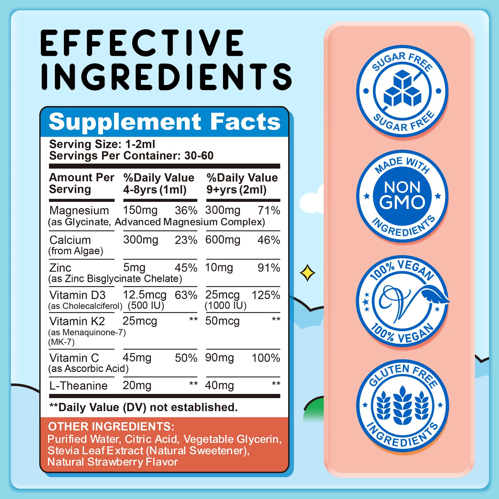 ReviNutra etiqueta con lista de ingredientes y beneficios para padres