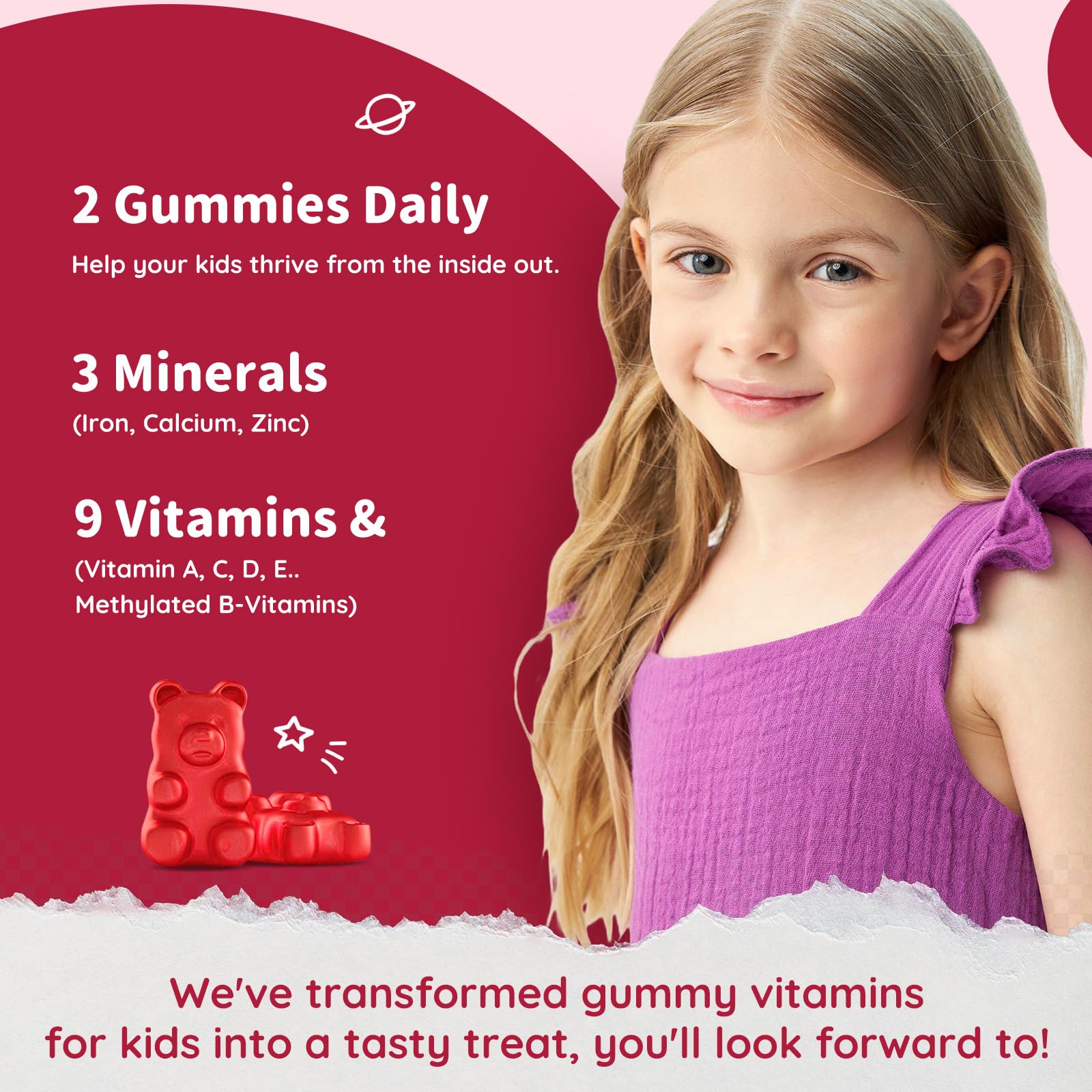 ReviNutra textura de gomita sabor cereza mostrando suavidad y atractivo para niños