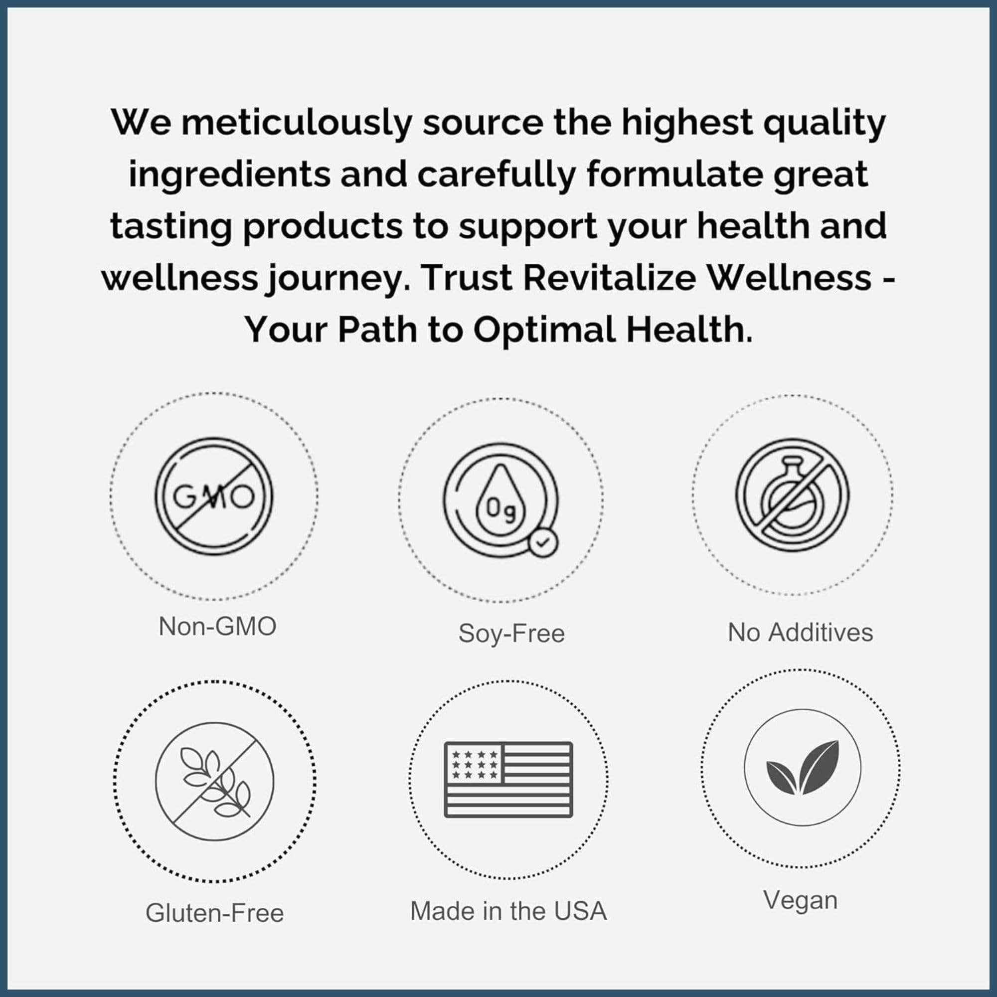 Revitalize Wellness textura del polvo fino, fácil disolución y mezcla rápida