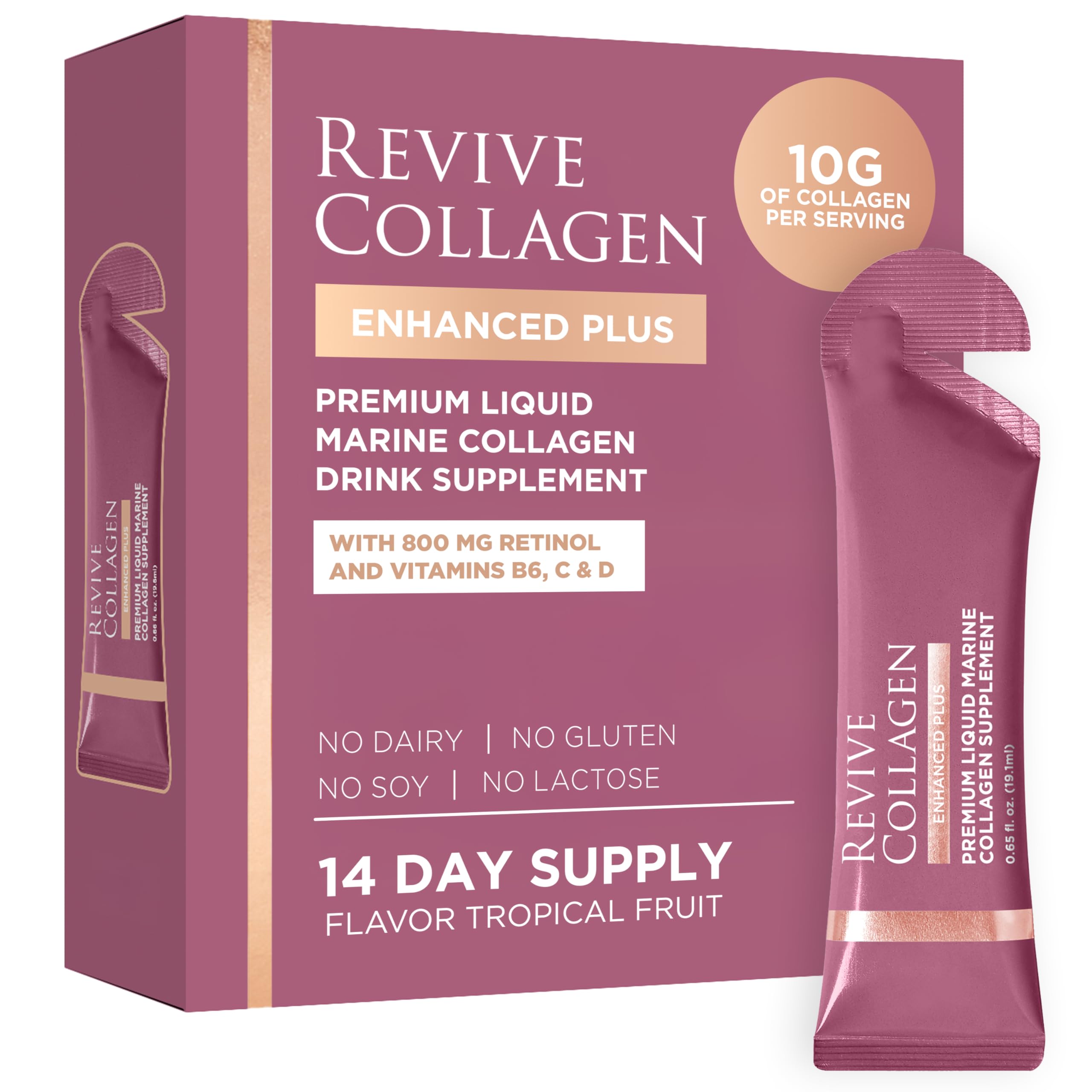 Revive Collagen vista frontal del envase mostrando el diseño y beneficios