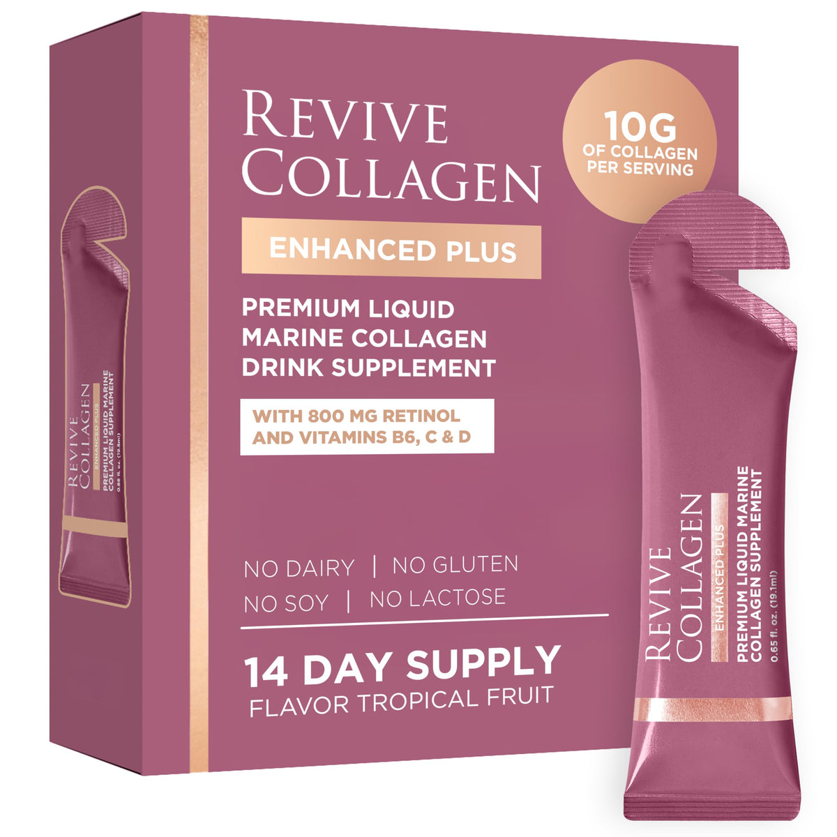 Revive Collagen vista frontal del envase mostrando el diseño y beneficios
