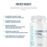 Revive Complete Vital comparación de tamaño en mano para visualizar escala y porciones