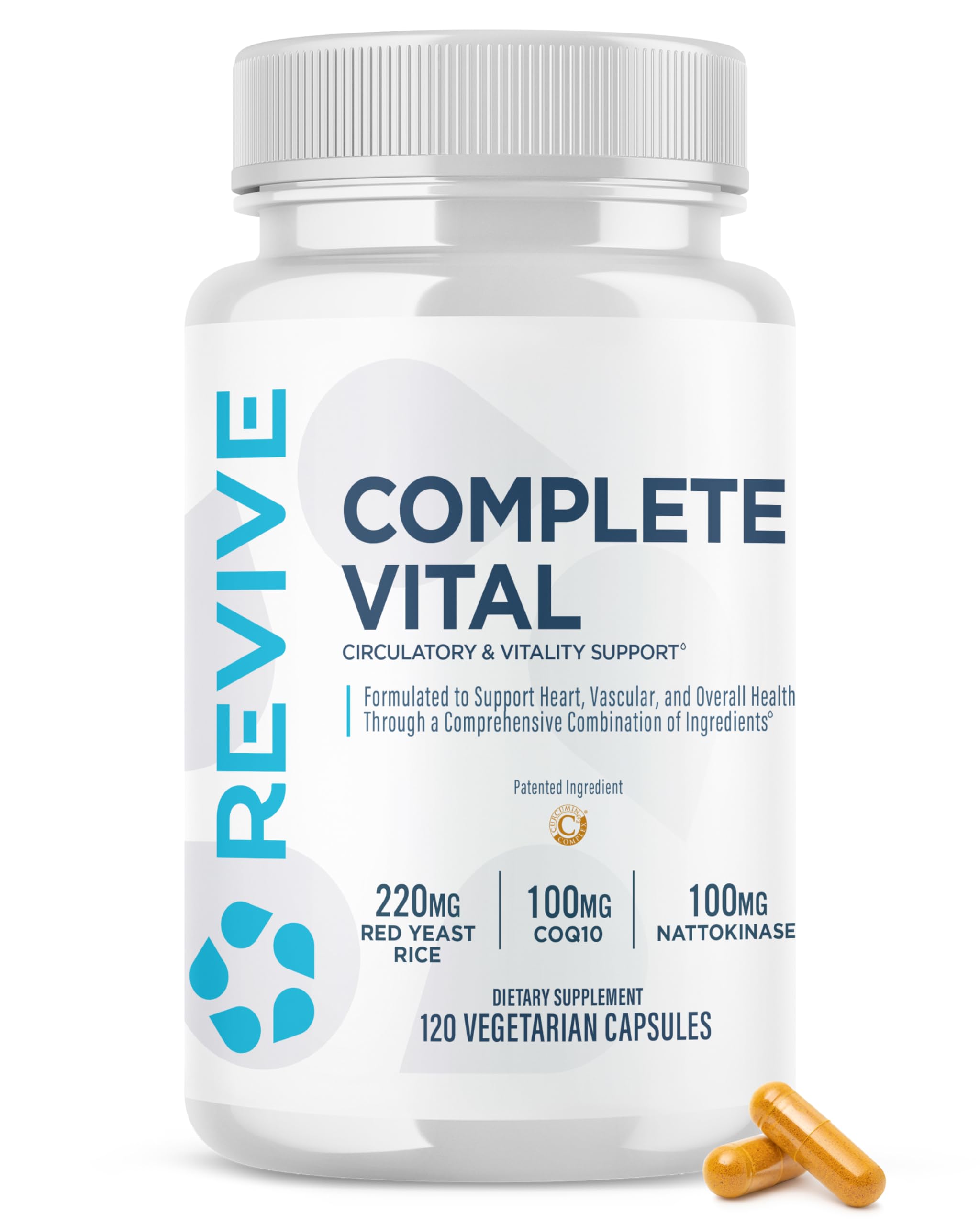 Revive Complete Vital frente del envase mostrando 120 cápsulas y etiqueta clara