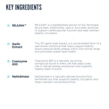 Revive detalle de etiqueta con lista de ingredientes clave y beneficios visibles