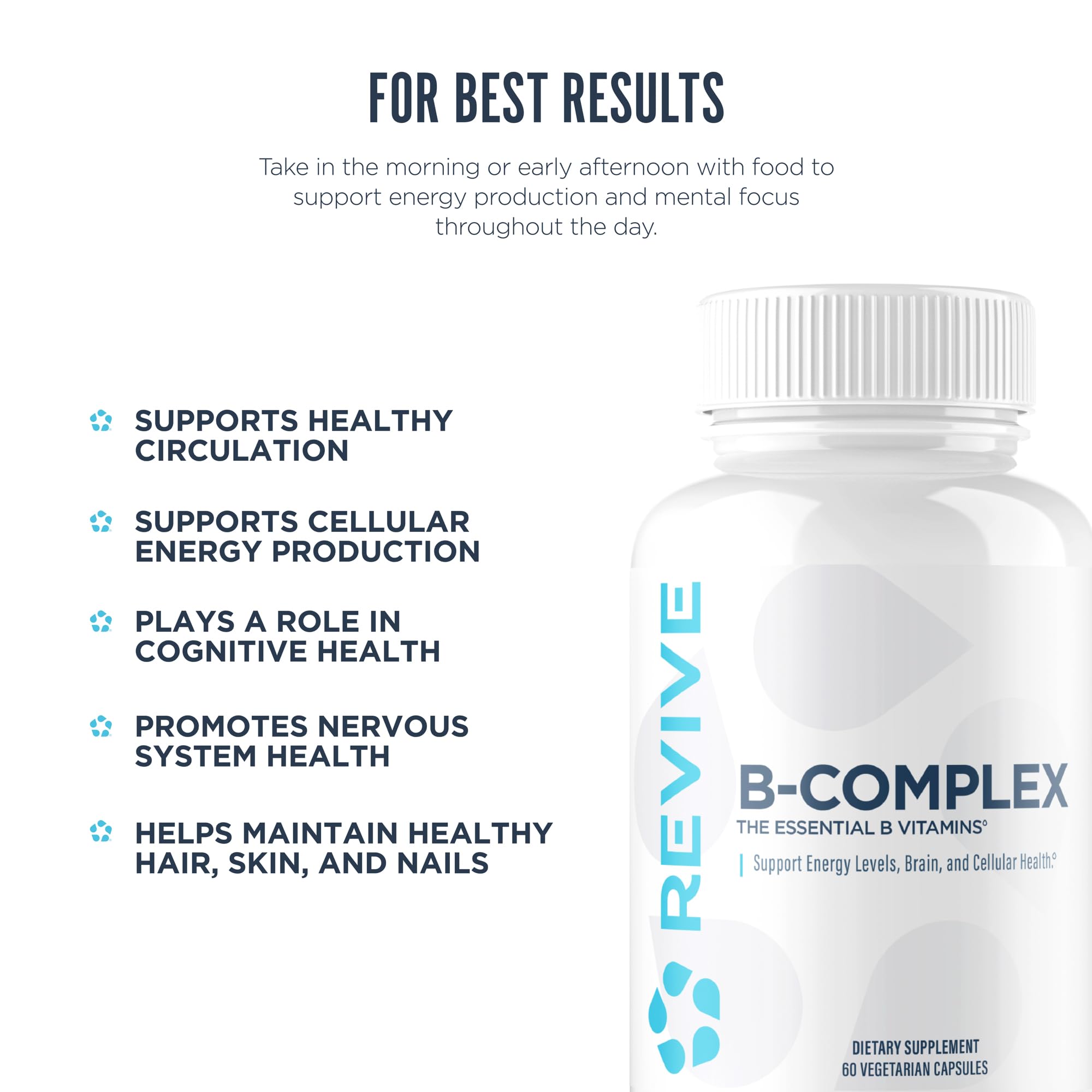 Revive MD botella abierta con cápsulas para visualizar contenido y cantidad