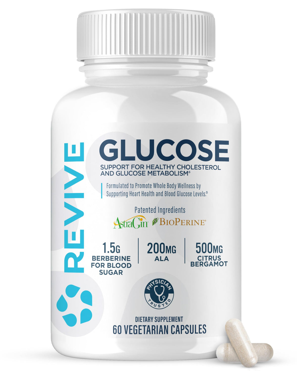 Revive frasco frontal mostrando etiqueta y beneficios claros
