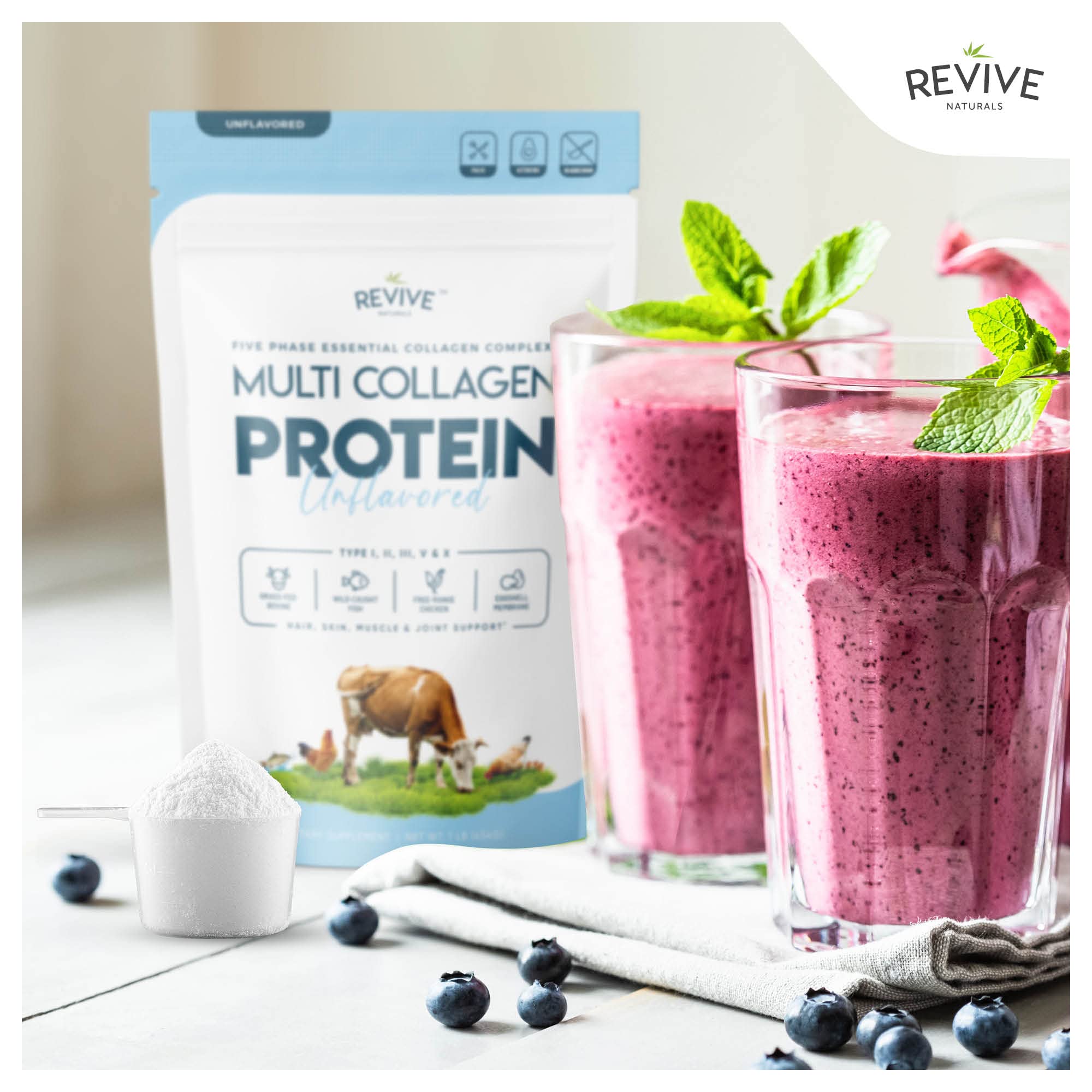 Revive Naturals polvo mezclado en batido listo para consumo