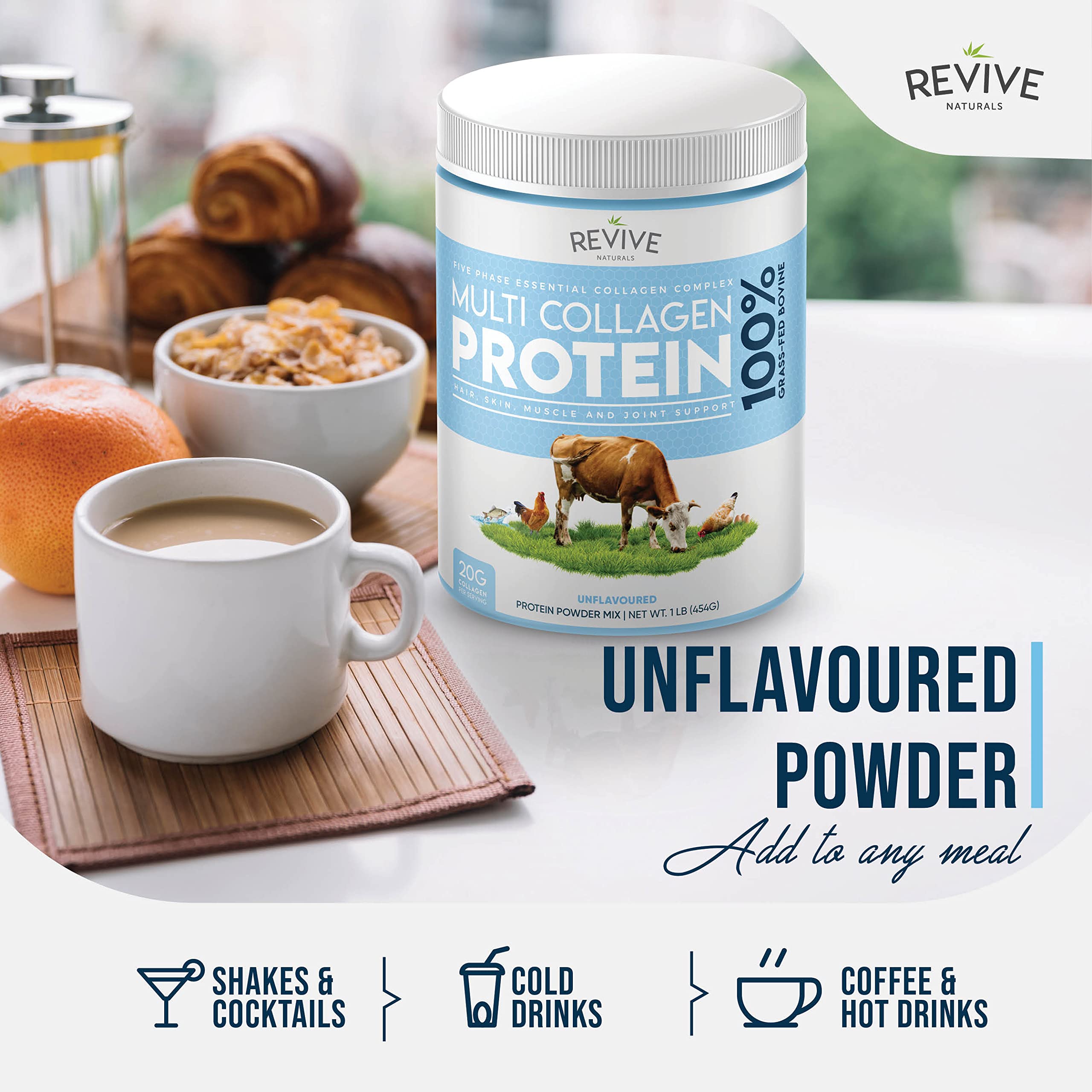 Revive Naturals en batido listo para beber, mezcla fácil y aporte proteico inmediato