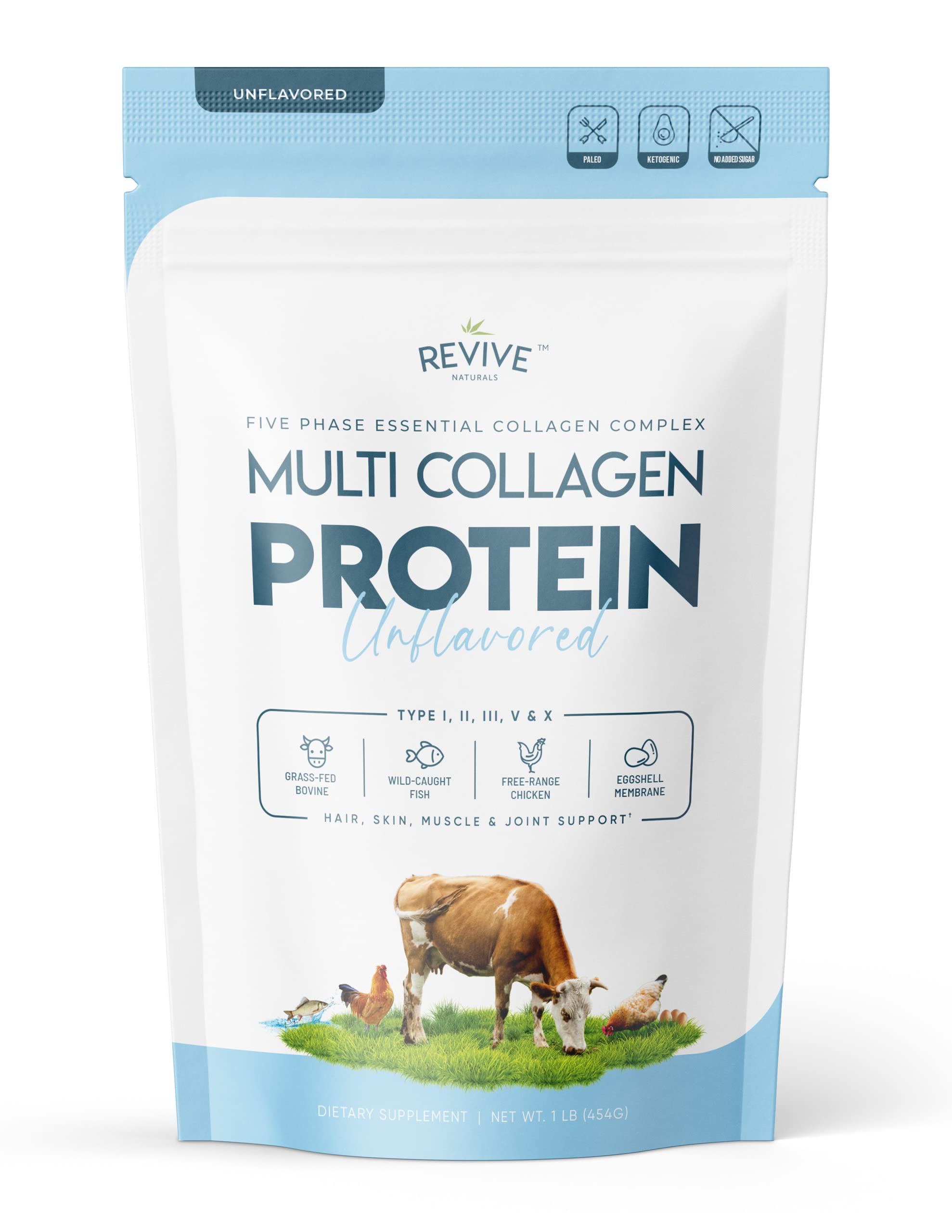 Revive Naturals frente del envase mostrando 16 oz y beneficios