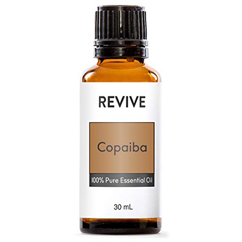 REVIVEEO copaiba botella frontal mostrando etiqueta y uso seguro