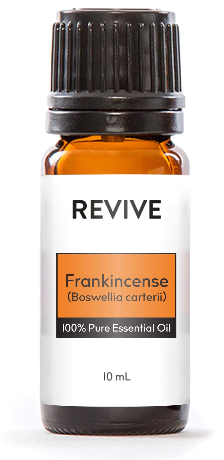 REVIVEEO frasco delantero de incienso Boswellia carterii, etiqueta clara y beneficio aromático