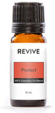 REVIVEEO frasco frontal del aceite Protect mostrando la etiqueta clara y diseño práctico