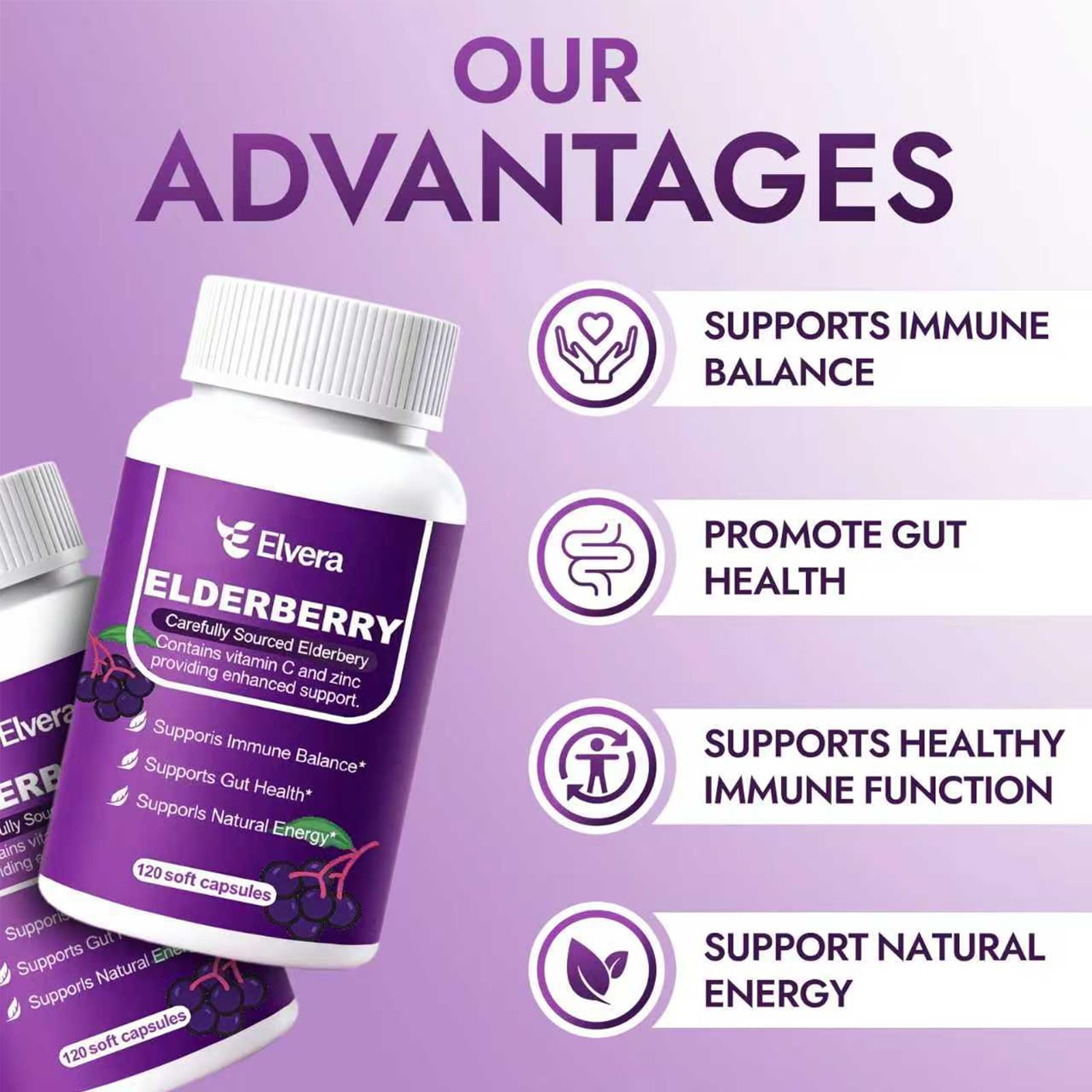 ReviveNerve Elvera etiqueta con lista de ingredientes y beneficios claros
