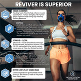 REVIVER lifestyle en gimnasio demostrando uso práctico antes y después