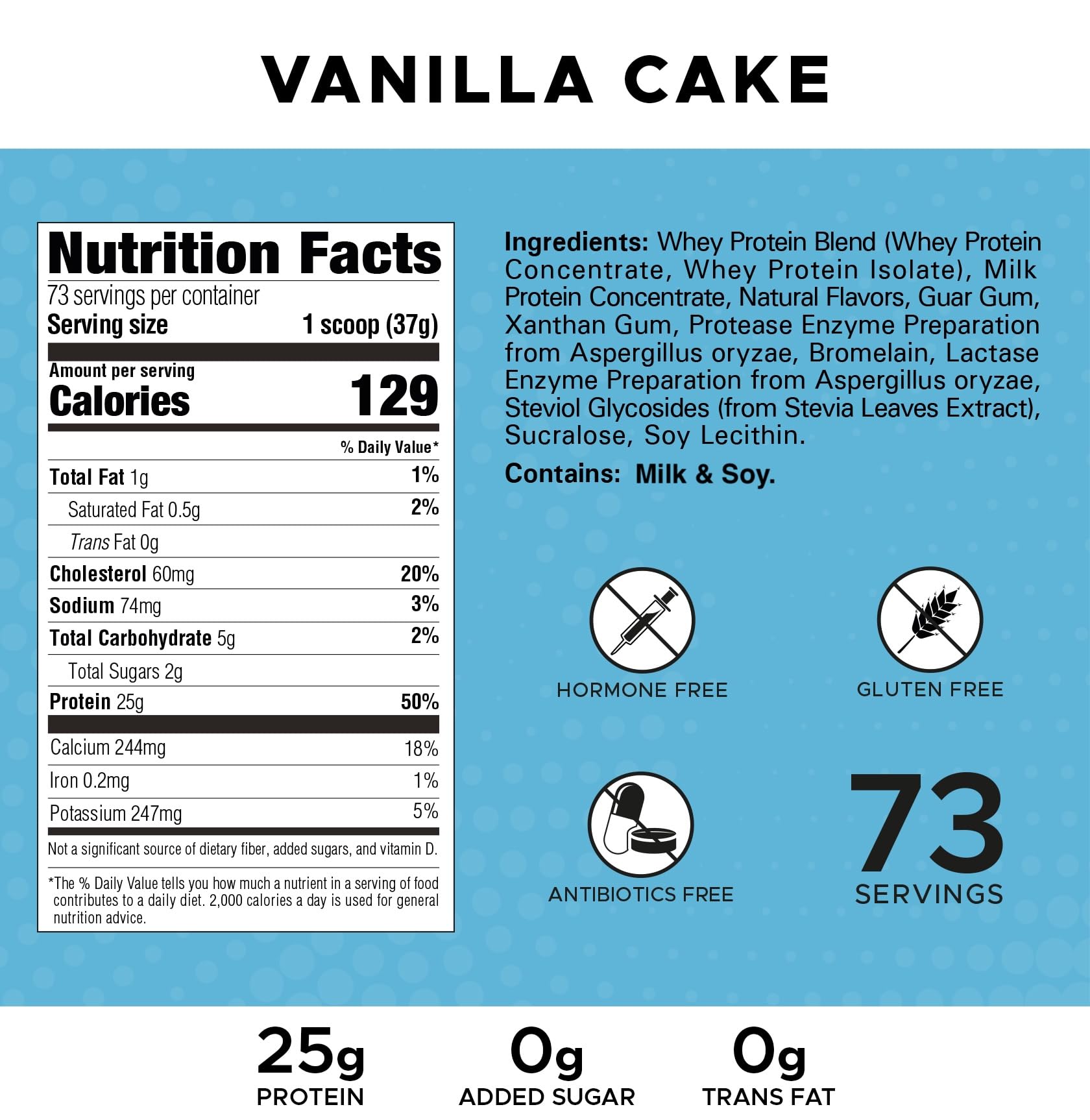 Revolution Nutrition etiqueta nutricional ampliada mostrando 25 g proteína