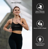 Revolution Nutrition sello sin gluten visible, confianza para dietas