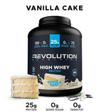 Revolution Nutrition batido disuelto en vaso, mezcla homogénea y cremosa