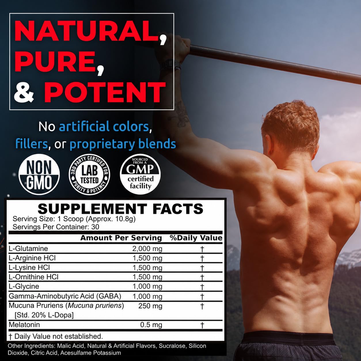 Revolution Science conjunto de ingredientes clave apoyando reparación muscular nocturna