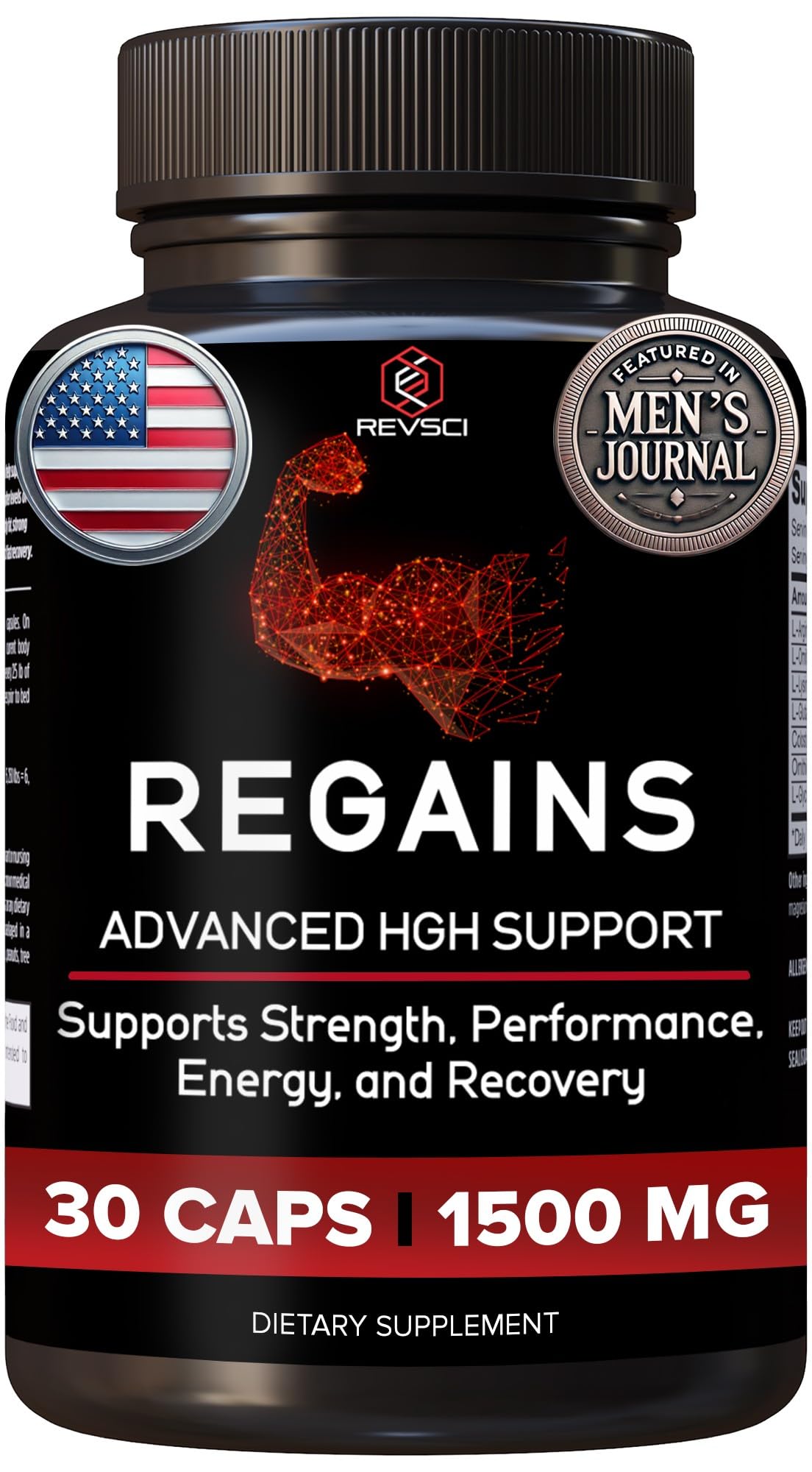 Revolution Science REGAINS pack frontal mostrando el envase y claridad de uso