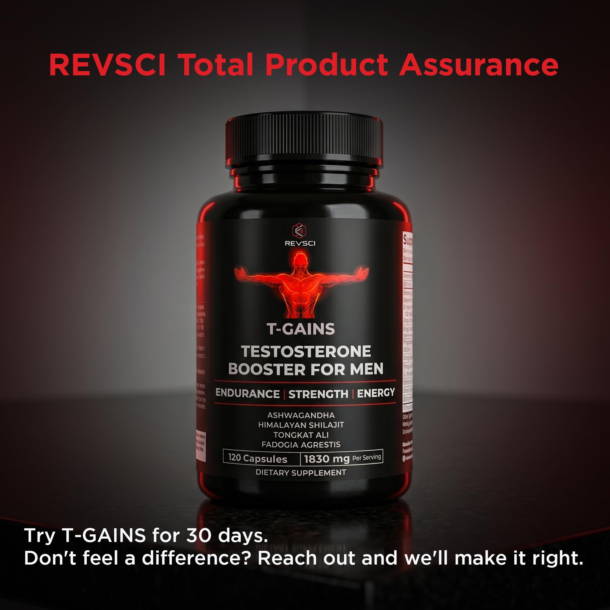 Escena de estilo de vida con T‑GAINS Revolution Science en casa durante rutina de entrenamiento