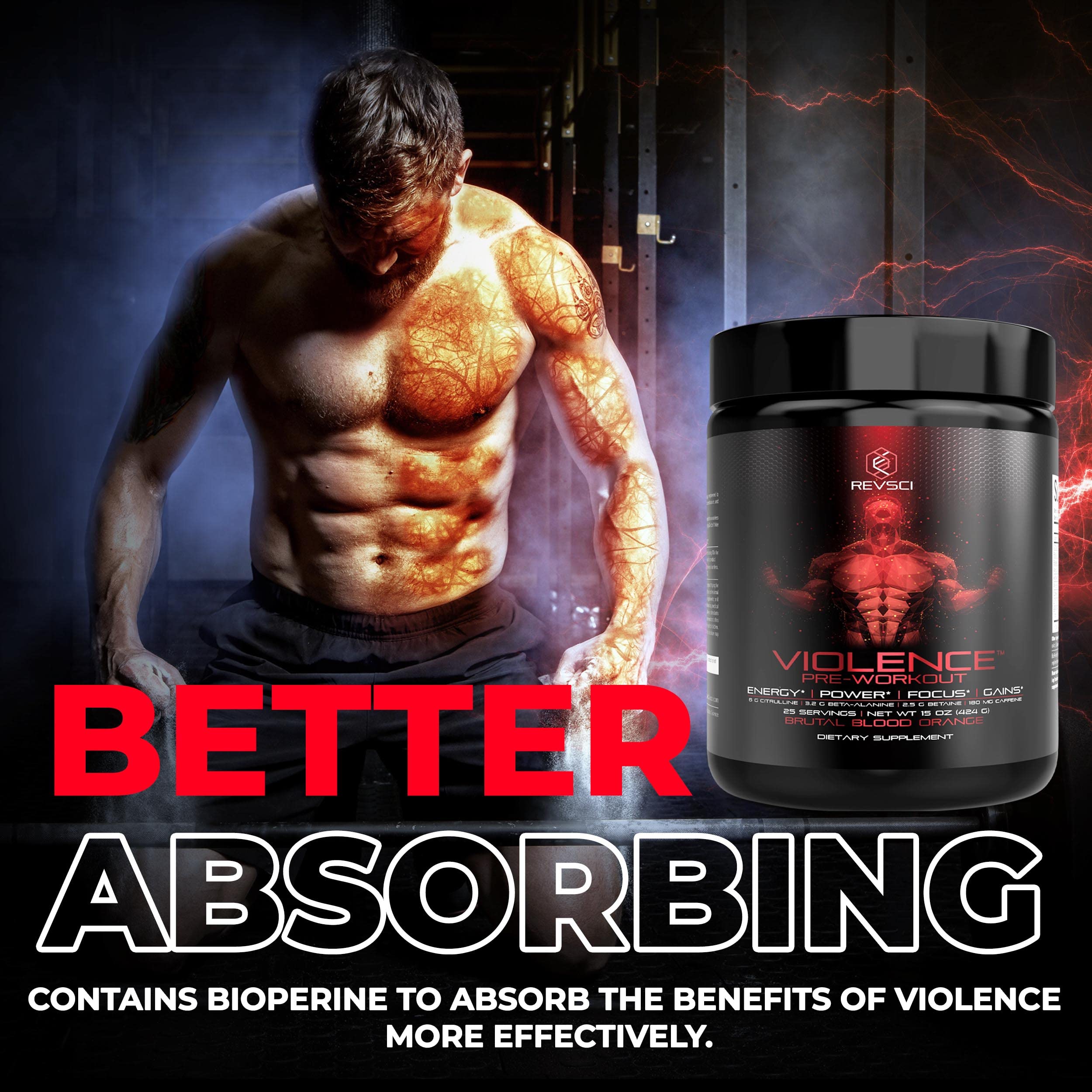 Revolution Science vaso mezclado en uso para energía antes del entrenamiento