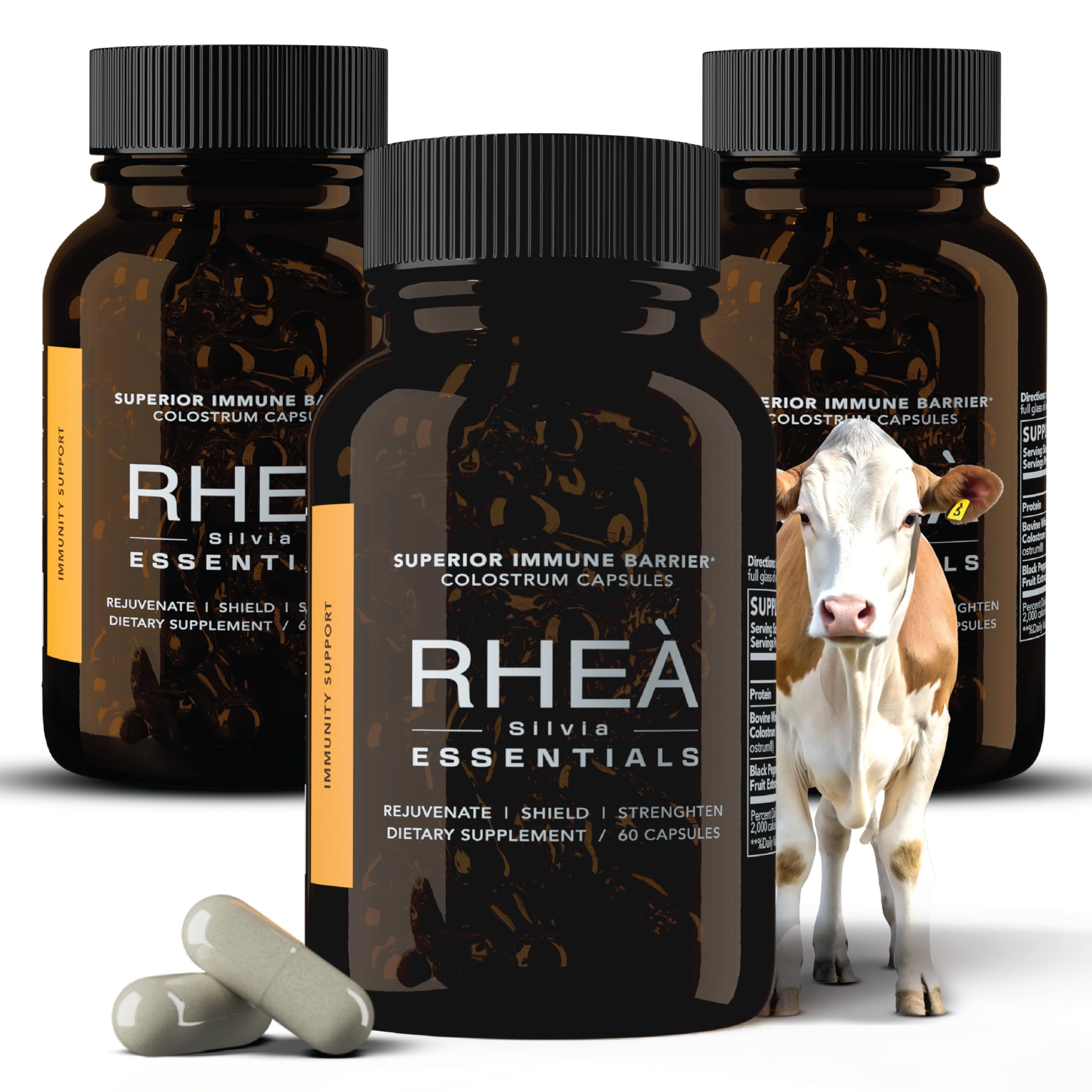 RHEASILVIA envase frontal Rhea con diseño y beneficio claridad