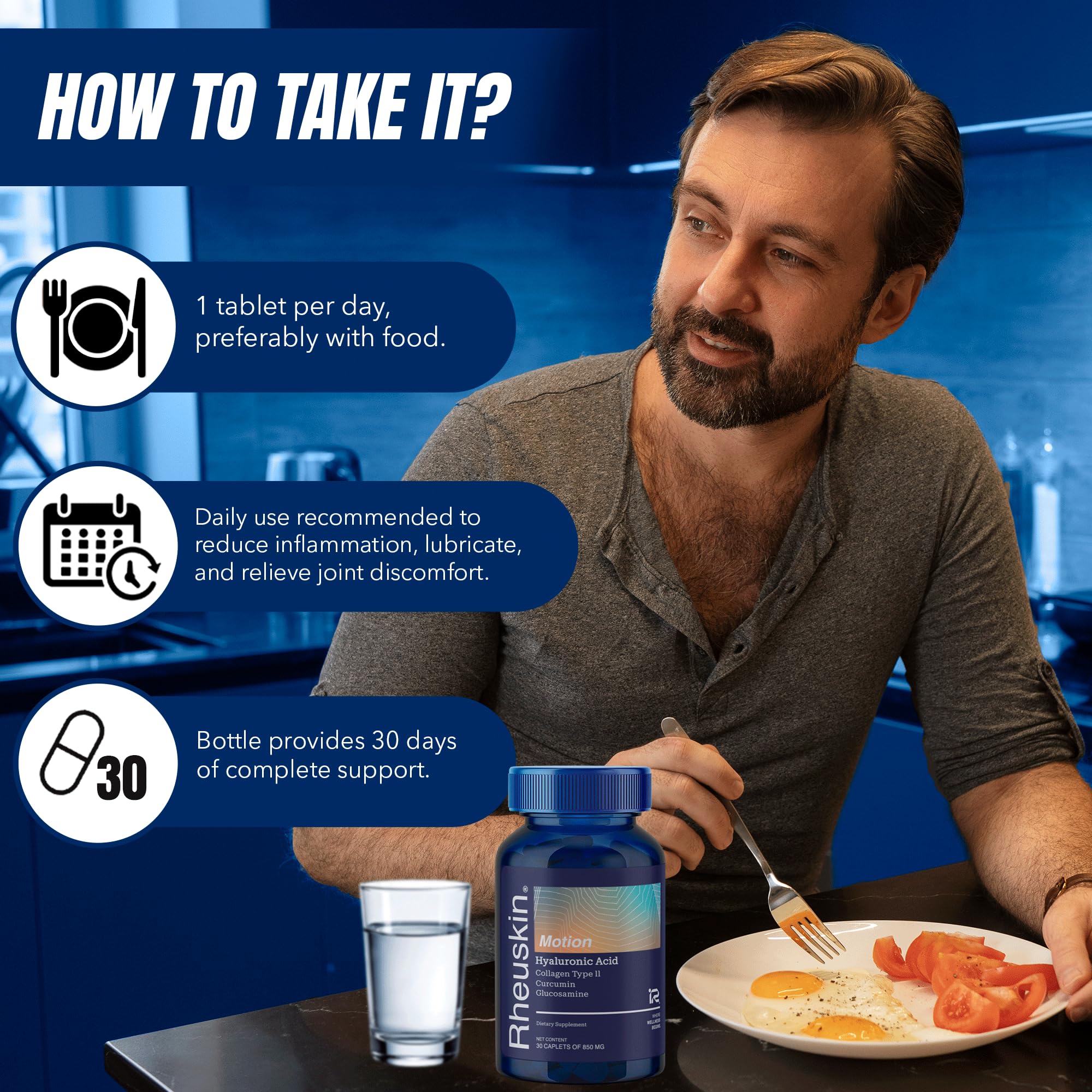 Rheuskin Motion etiqueta de ingredientes, claridad y control de calidad