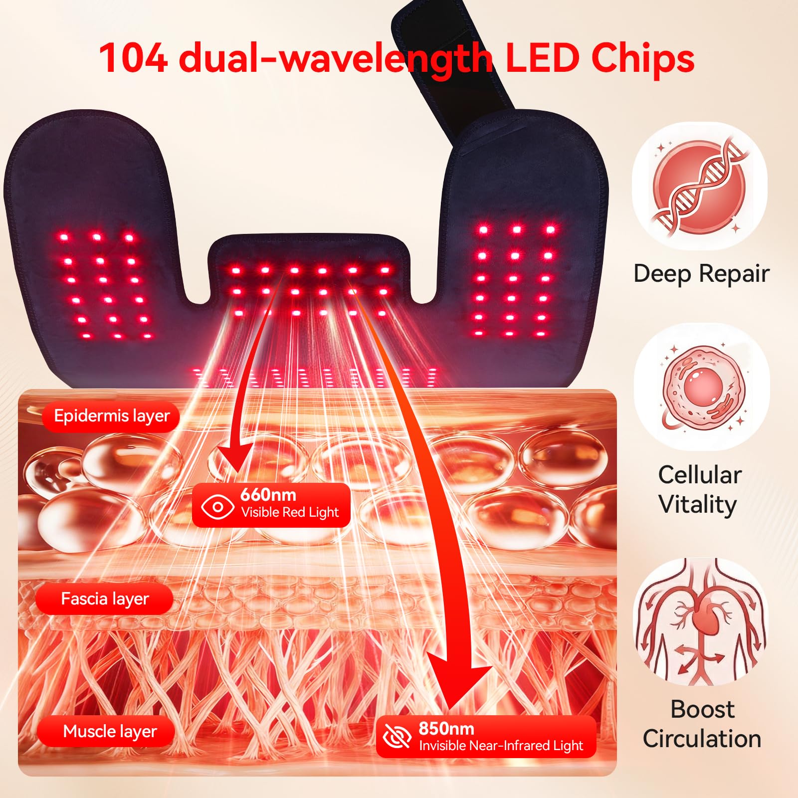 RICIAL primer plano de los 104 LEDs tri-chip, cobertura uniforme