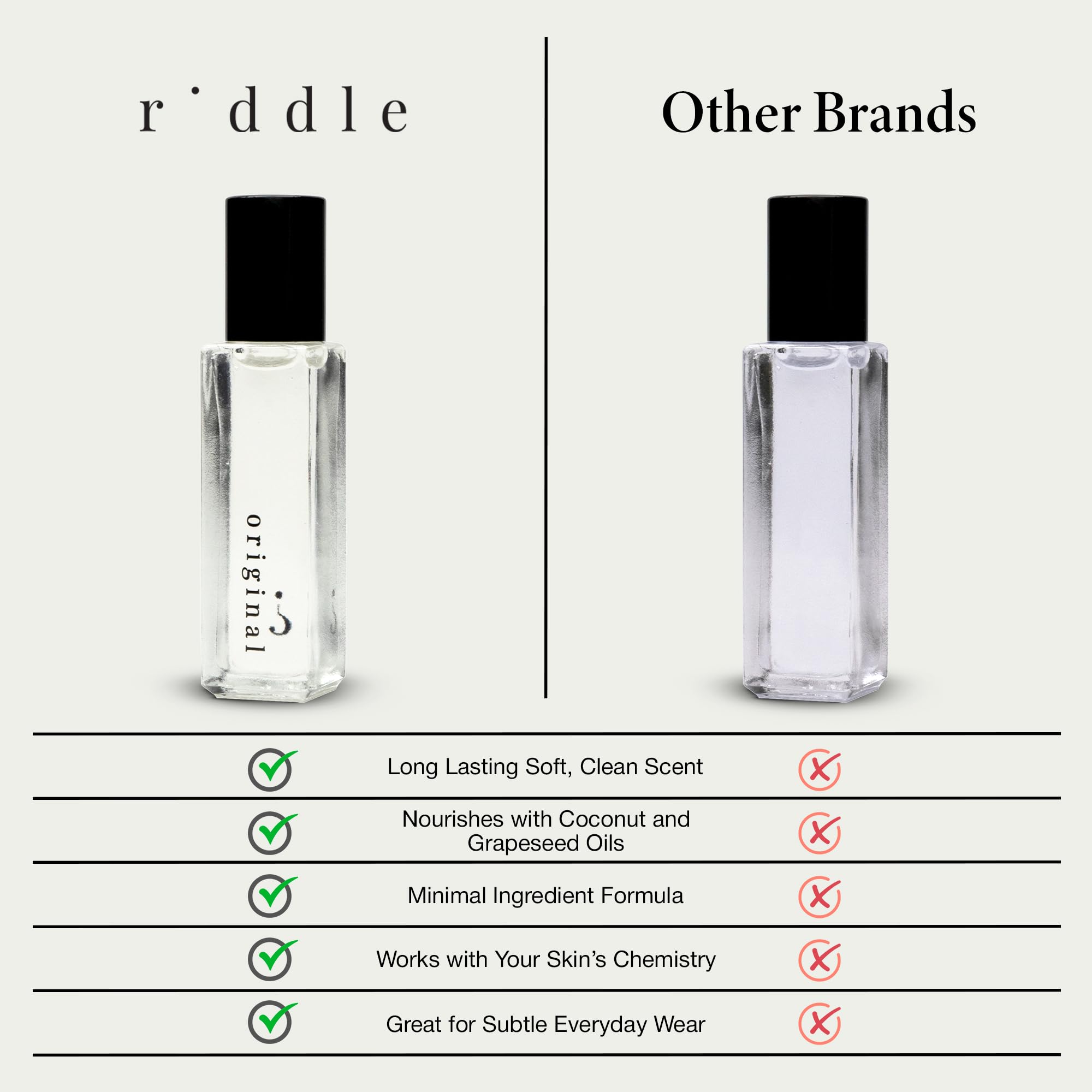 Riddle etiqueta con ingredientes y leyenda 'hecho en USA' visible