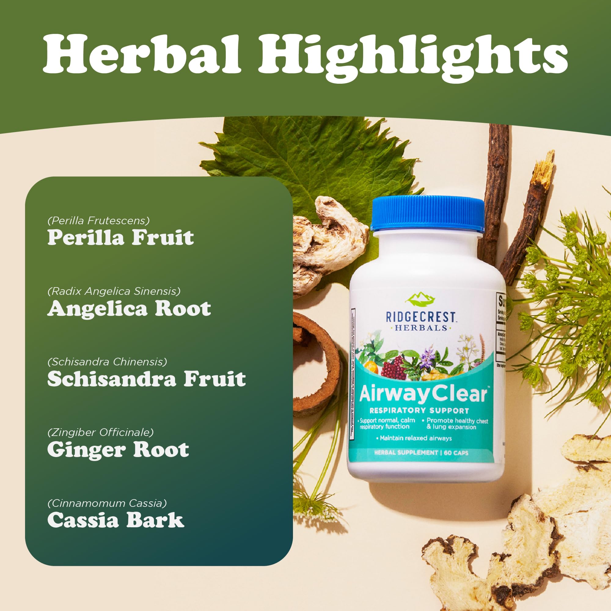 RidgeCrest Herbals AirwayClear uso durante ejercicio para respiración cómoda