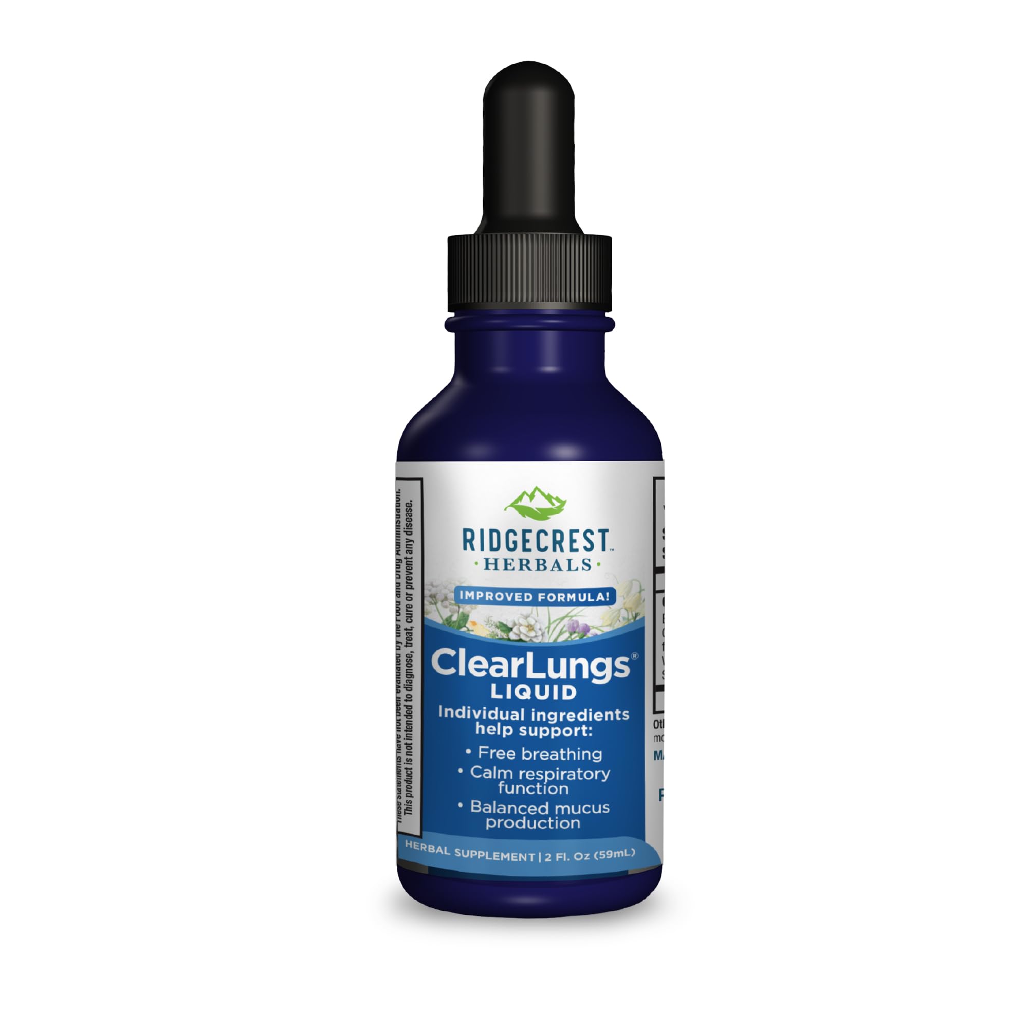 RidgeCrest Herbals frasco frontal claro mostrando etiqueta y sabor naranja