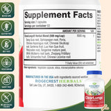 RidgeCrest Herbals ingredientes naturales dispuestos, resalta la mezcla de hierbas
