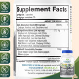 RidgeCrest Herbals ClearLungs Sport escala en mano que muestra tamaño de cápsulas