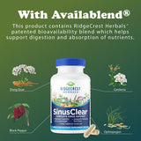 RidgeCrest Herbals etiqueta con sellos de calidad y pruebas de terceros