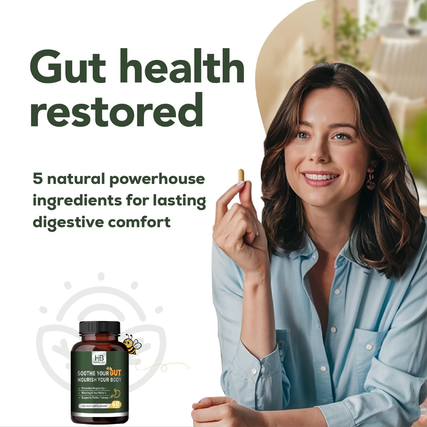 Rigma polvo herbal que ilustra ingredientes naturales y limpieza intestinal