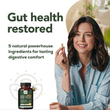 Rigma polvo herbal que ilustra ingredientes naturales y limpieza intestinal