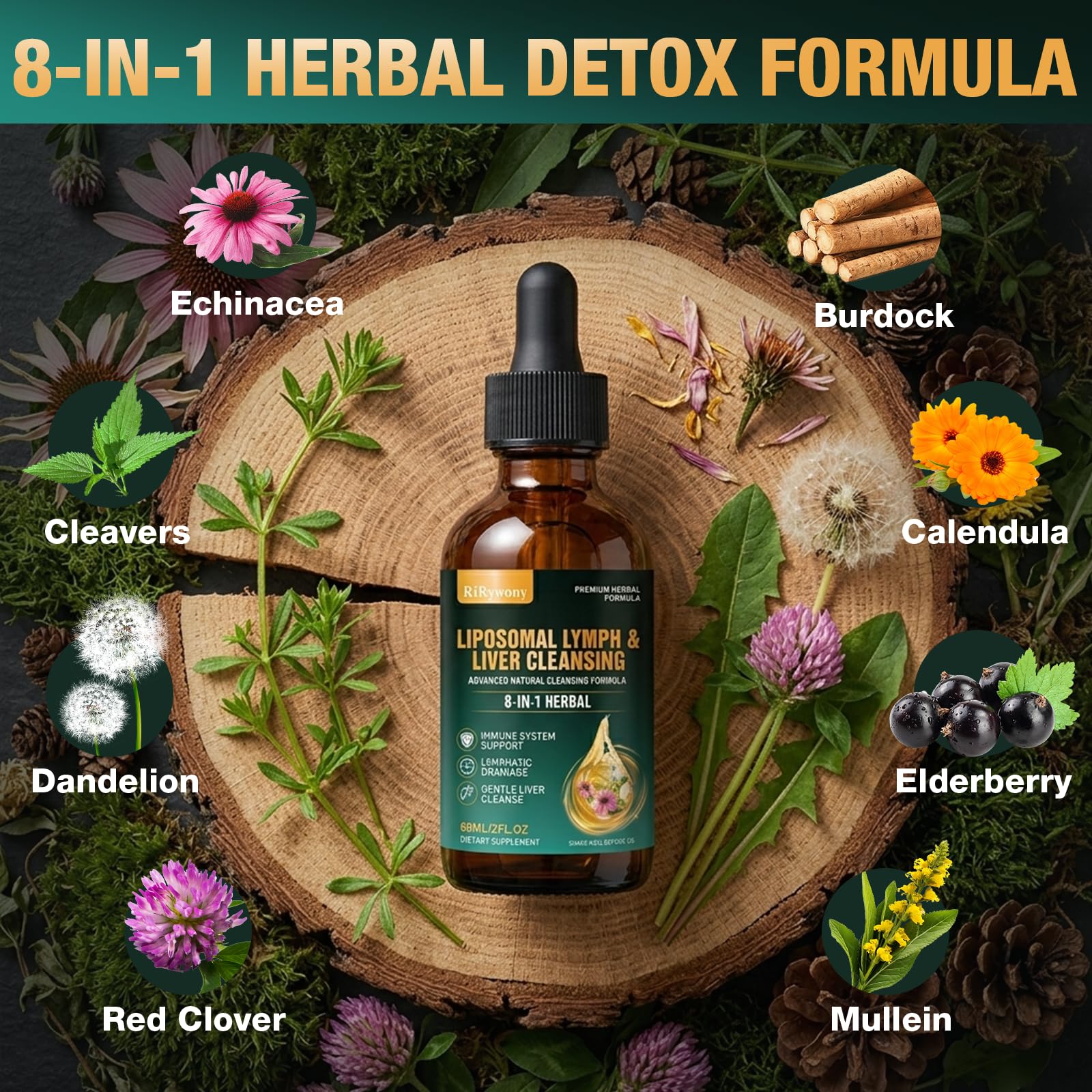 RiRywony etiqueta con lista de ingredientes y beneficios visibles