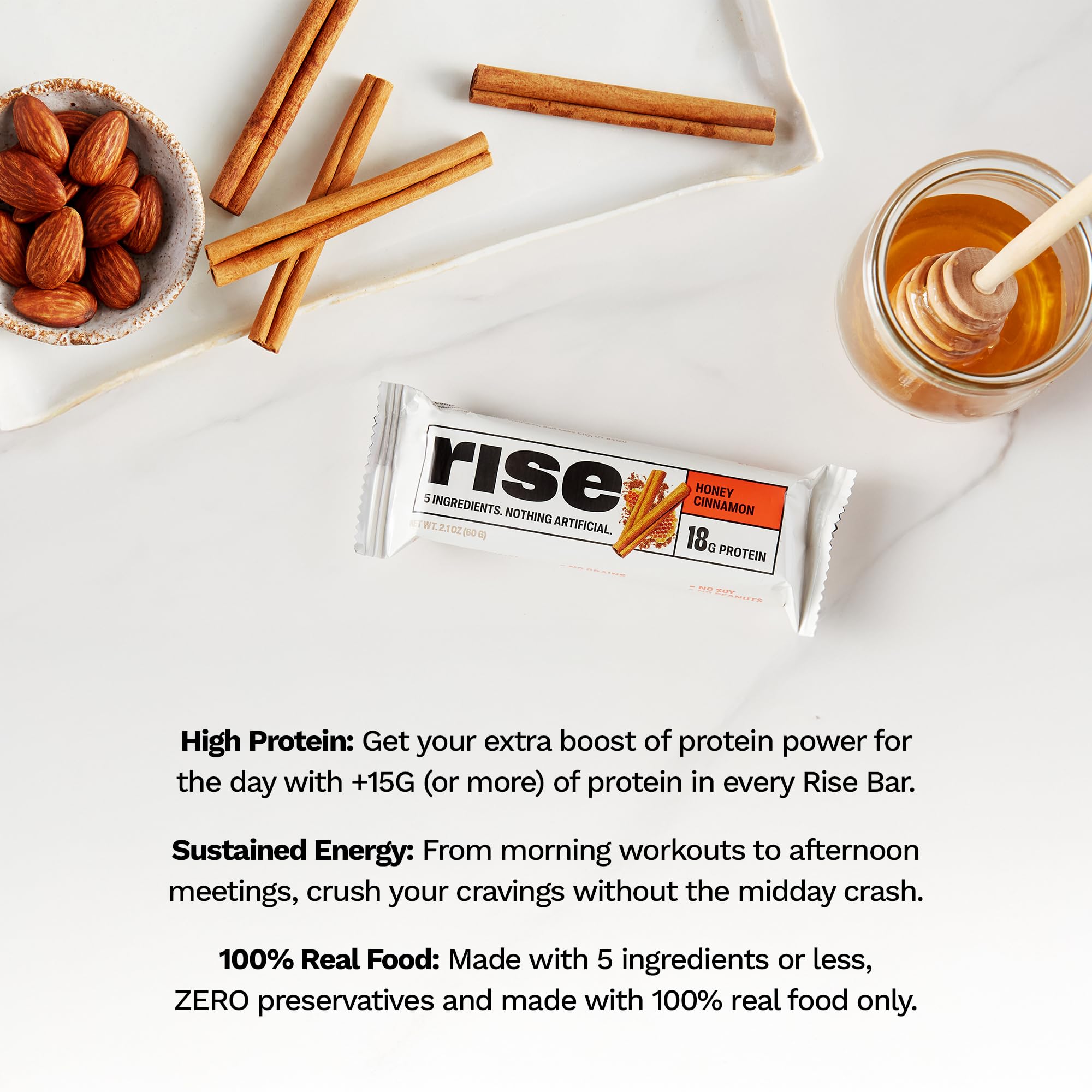 Rise ingredientes simples formando la base nutritiva y natural