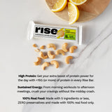 Rise barrita junto a taza de café sugeriendo desayuno rápido y nutritivo